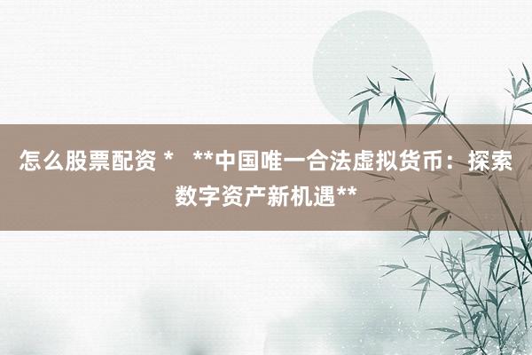 怎么股票配资 *   **中国唯一合法虚拟货币：探索数字资产新机遇**