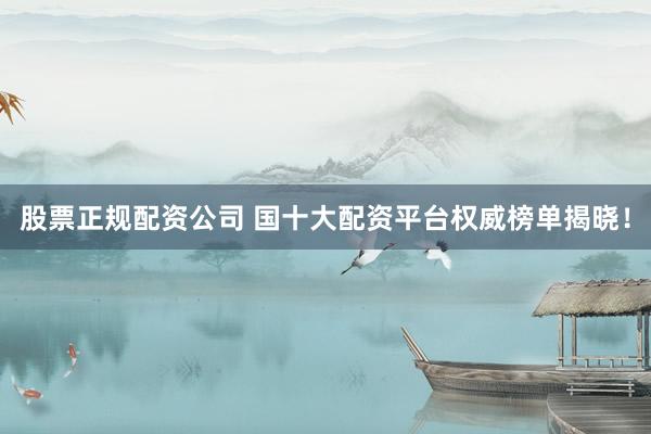 股票正规配资公司 国十大配资平台权威榜单揭晓！