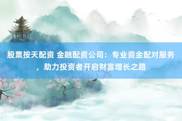 股票按天配资 金融配资公司：专业资金配对服务，助力投资者开启财富增长之路