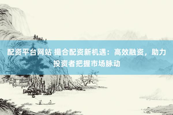 配资平台网站 撮合配资新机遇：高效融资，助力投资者把握市场脉动