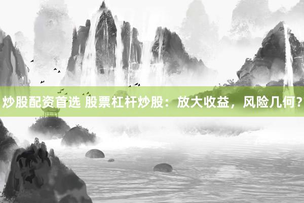 炒股配资首选 股票杠杆炒股：放大收益，风险几何？