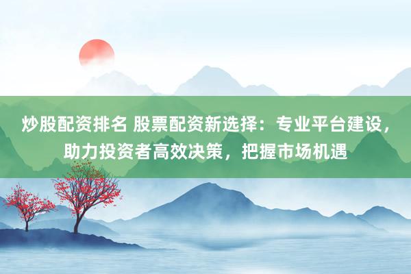 炒股配资排名 股票配资新选择：专业平台建设，助力投资者高效决策，把握市场机遇
