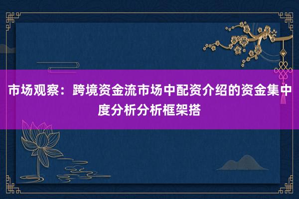 市场观察：跨境资金流市场中配资介绍的资金集中度分析分析框架搭