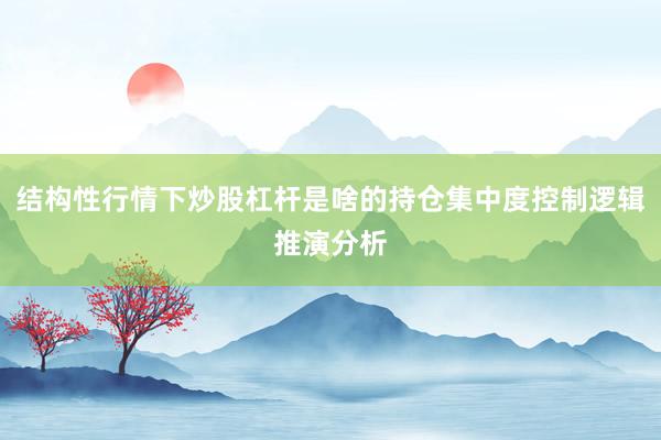 结构性行情下炒股杠杆是啥的持仓集中度控制逻辑推演分析