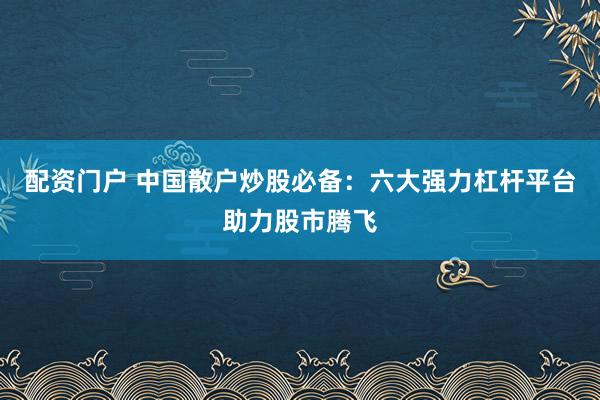 配资门户 中国散户炒股必备：六大强力杠杆平台助力股市腾飞