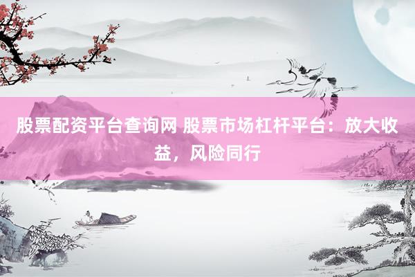 股票配资平台查询网 股票市场杠杆平台：放大收益，风险同行